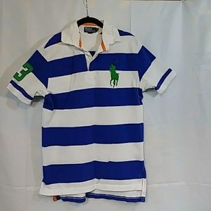 Polo by Ralph Lauren Blue/White Stripe Adult Small